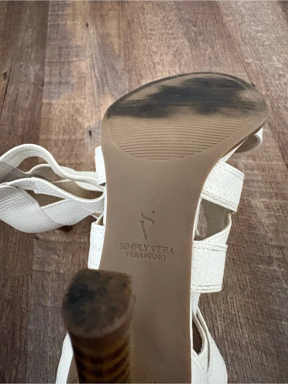 Simply Vera Vera Wang White Cutout Strappy Heeled Sandals